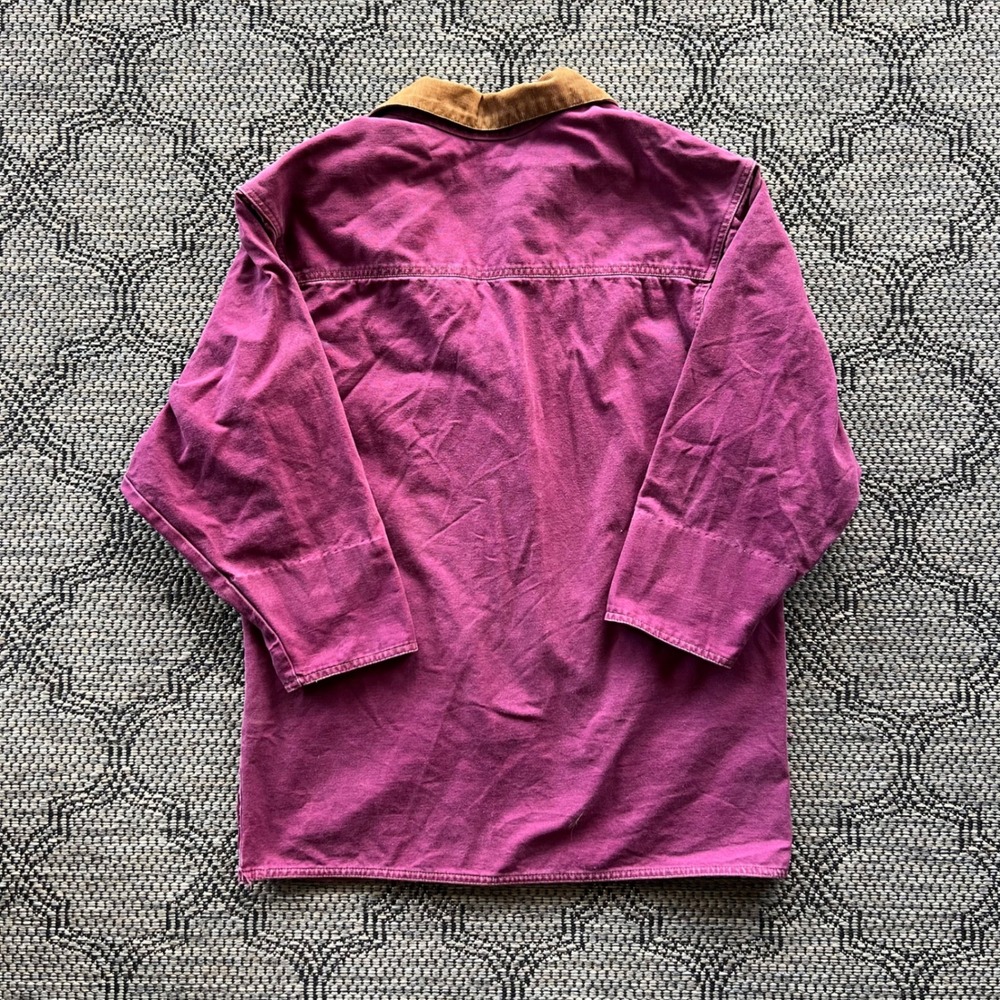 Vintage Duck‎ Jacket Womens Small Purple Canvas Corduroy Wildlife Mallard Barn - Picture 4 of 9